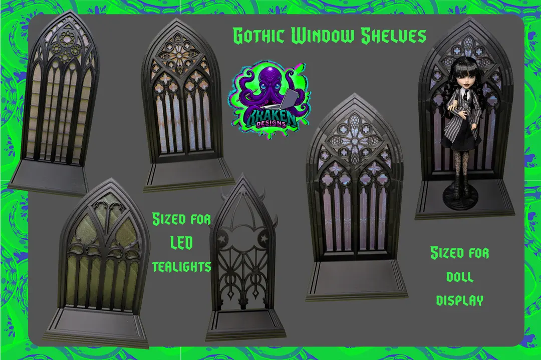 Gothic Window Shelves