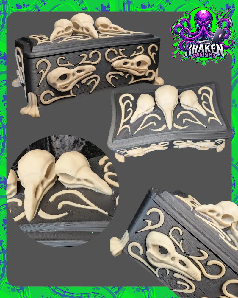Raven Skull Trinket Box