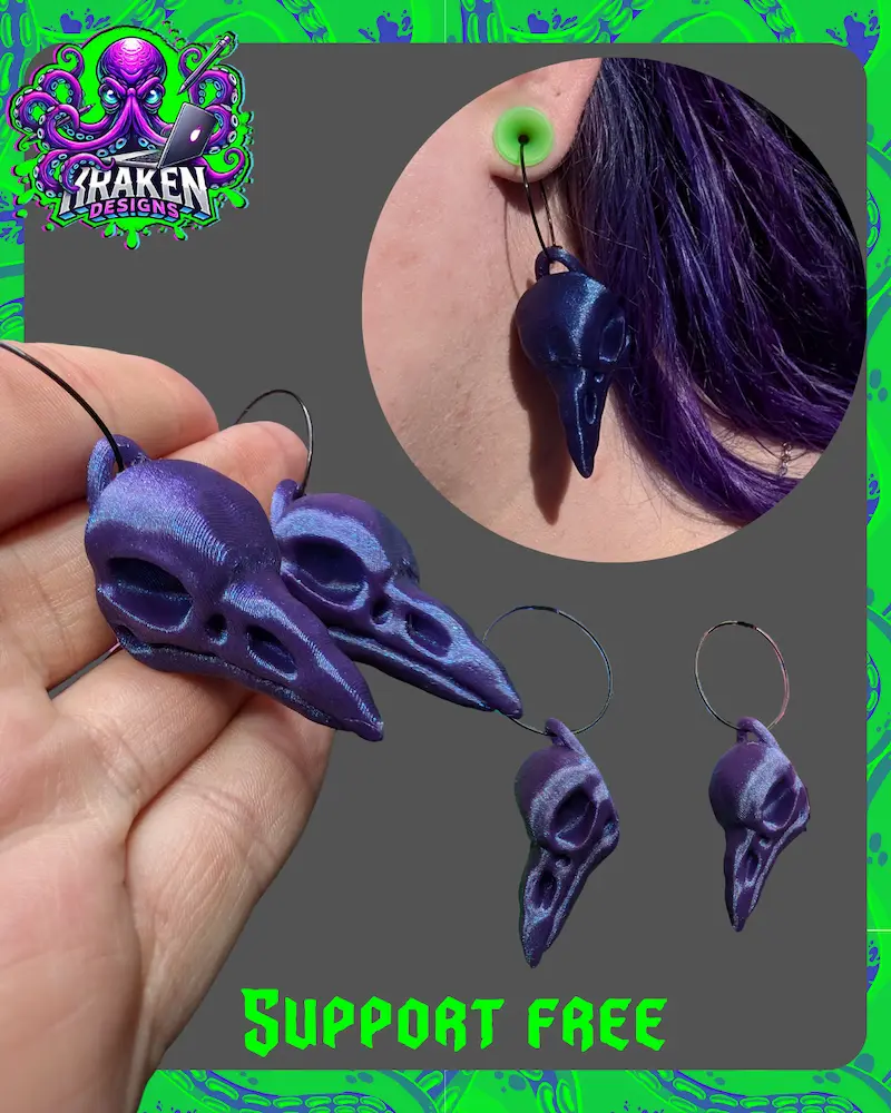 Raven Skull Earrings